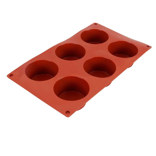 [MXI-067] Metaltex Silicone 6 Silicone Muffin Mould Brown 6" / 222169