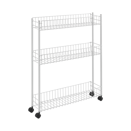 [MXI-078] Metaltex Steel 3 Tier Fino3 Rolling Cart 5" / 341433