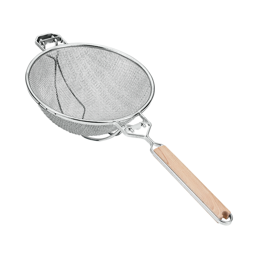 [MXI-080] Metaltex Stainless Steel Tinned Strainer Wood Height 23 cm Brown / 601123