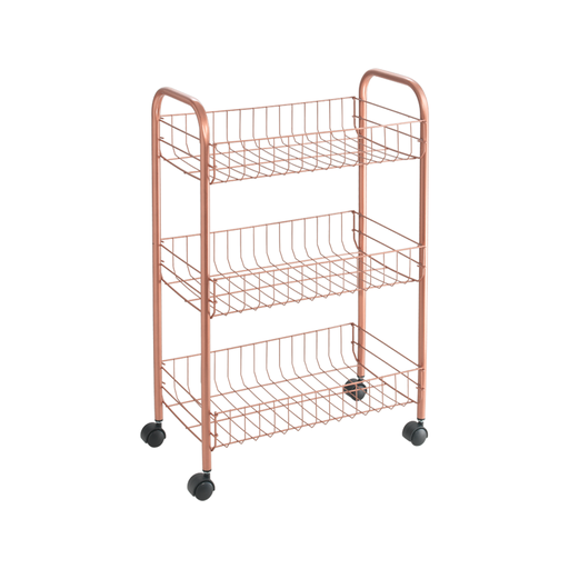 [MXI-105] Metaltex Steel 3 Tier Rolling Cart Lugano Copper / 344403