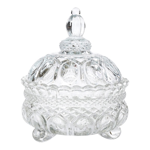 [04-479] City Glass Marseille Candy Bowl with Cover 1.1 Liter
