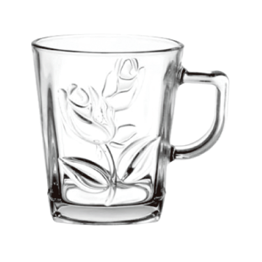 [LX-053] LX 6 Pieces Glass Tea Cup 268 ml Set / LXZB68-2
