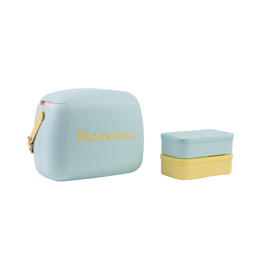 [PB-9351YL] Polarbox 6 Liters Summer Pop Cooler Bag with 2 Containers Sky blue - Yellow / 9468