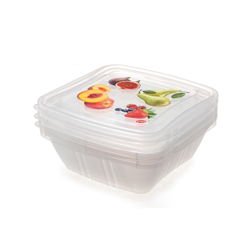 [SN-060] Snips 3 Pieces Fresh Square Container 500 ml Set / 000586
