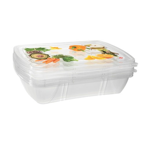 [SN-062] Snips 3 Pieces Fresh Rectangular Container 1 Liter / 000586