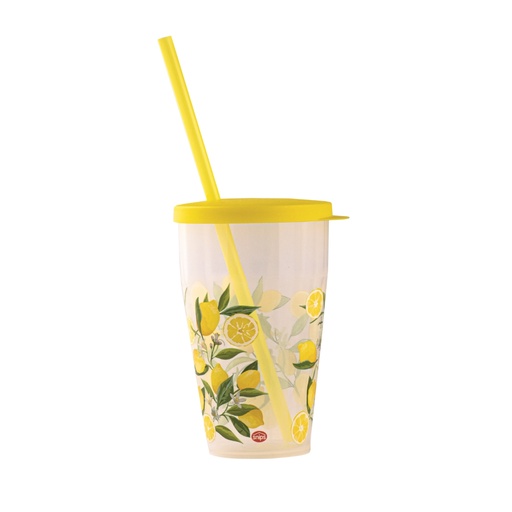 [SN-097] Snips Lemon Cup 500 ml with Lid & Straw Set / 000586