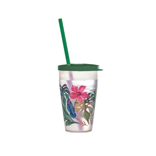 [SN-098] Snips Hawaii Cup 500 ml with Lid & Straw Set / 000586