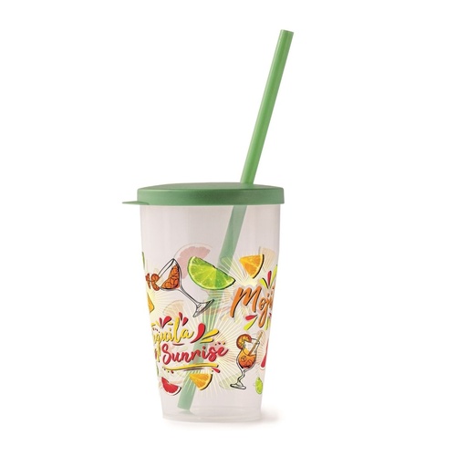 [SN-144] Snips Cocktail Cup 500 ml with Lid & Straw Set / 010084