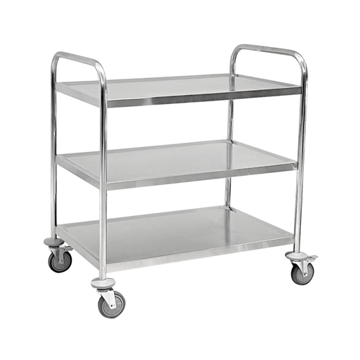 [13-1570] Jiwins 3-Tier Stainless Steel Serving Trolley Round Tube 150 kg / JW-TR386