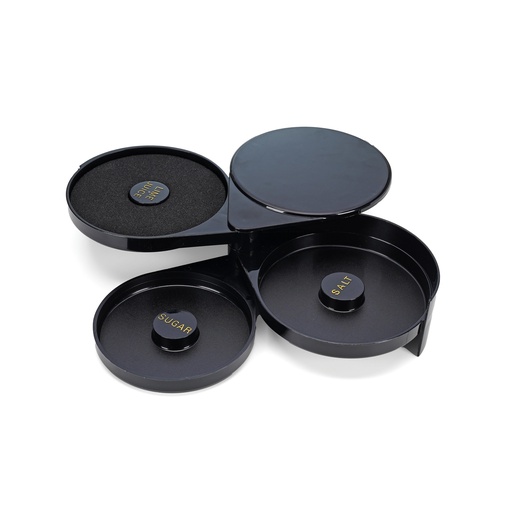 [13-623] Jiwins Black Salt & Sugar Glass Stainless Steel Rimmer Black / JW-BSS