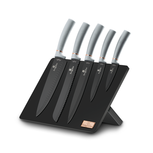 [BH-018] Berlinger Haus 6 Pieces Knife Set with Magnetic Stand Moonlight Collection / BH/2515