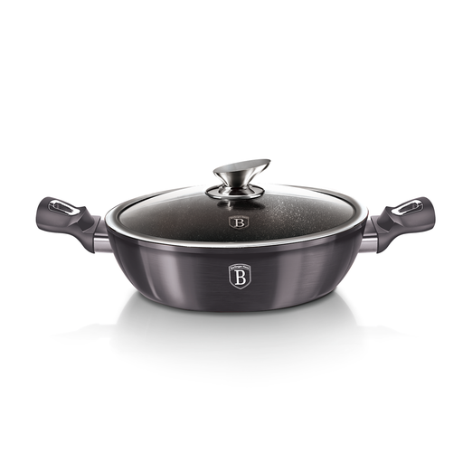 [BH-065] وعاء عميق من Berlinger Haus بغطاء مقاس 28 سم من مجموعة Metallic Line Carbon Pro