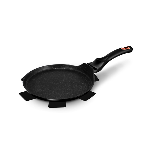 [BH-098] مقلاة بان كيك Berlinger Haus مقاس 25 سم مع واقي من مجموعة Black Rose
