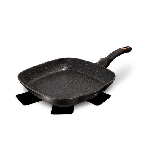 [BH-100] مقلاة شواء Berlinger Haus مقاس 28 سم مع مجموعة Protector Black Rose
