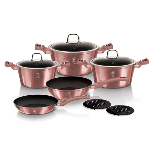 [BH-164] Berlinger Haus 10 Pieces Cookware Set I-Rose Collection / BH/6043
