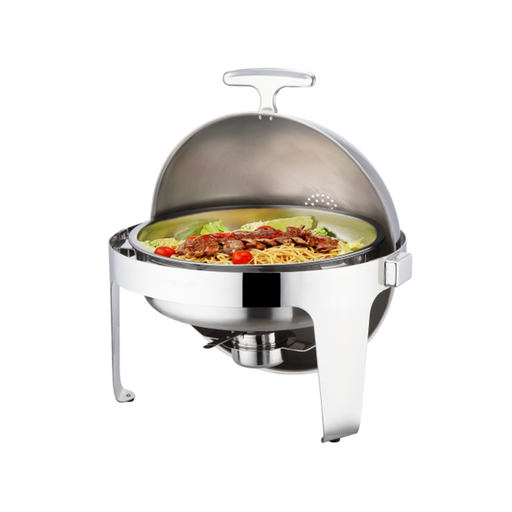 [SX-032] Sunnex Elite Stainless Steel Roll-Top Chafer Round 6.8 Liter / X32621V