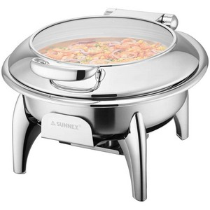 [SX-126] Sunnex Vienna Stainless SteelChafer Round 6.8 Liter