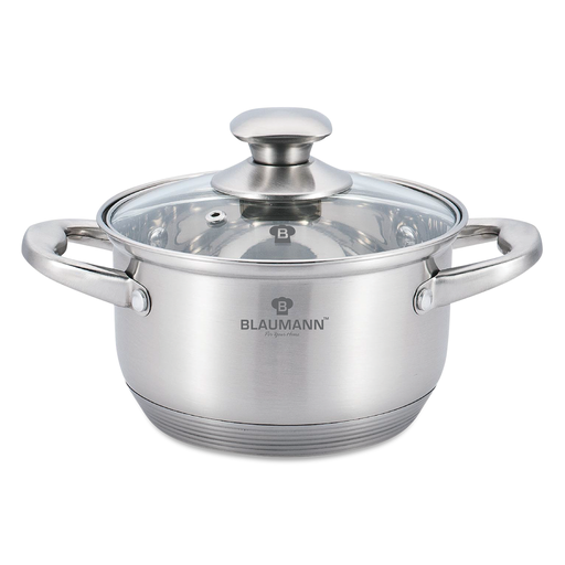 [BH-037] Blaumann Stainless Steel Casserole with lid 20 cm Silver / BL-3319