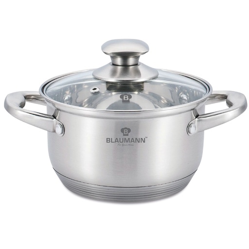 [BH-038] Blaumann Stainless Steel Casserole with lid 22 cm Silver / BL-3457