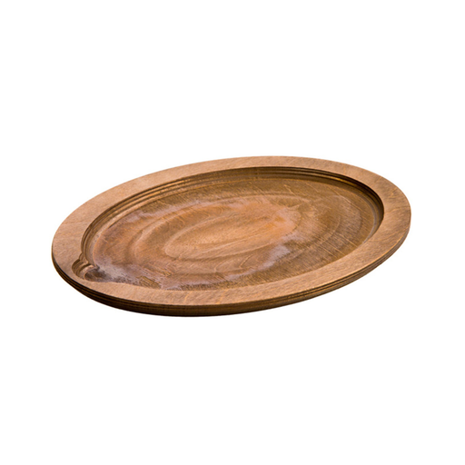 [LOG-012] Lodge Wooden Oval Wood Underliner Walnut Stain 30 cm / UOPB