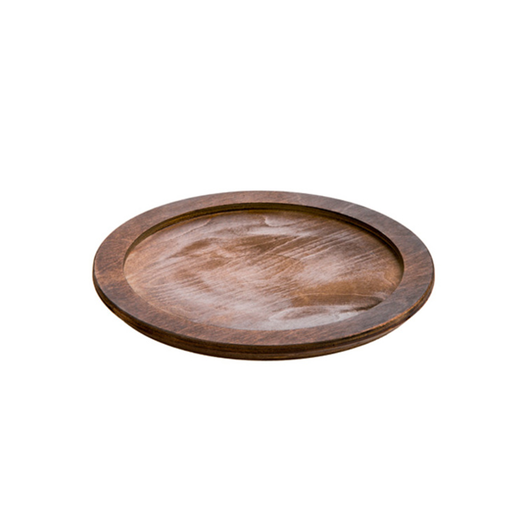 [LOG-015] Lodge Wooden Round Wood Underliner Walnut Stain 25.40 cm / U6RP