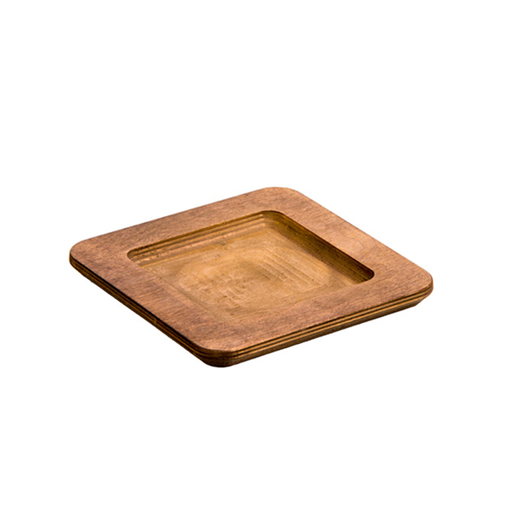 [LOG-018] Lodge Wooden Square Wood Underliner Walnut Stain 19 cm / U5WP