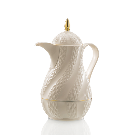 [30-1351] قارورة قهوة مفرغة من الهواء، لون أبيض وردي، سعة 1 لتر، RS-2424