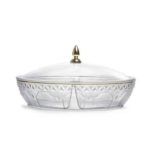 [30-1250] وعاء حلوى دائري وردي 30 سم مع 4 أوعية RS-2121