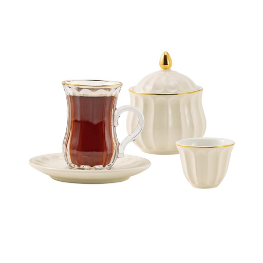 [RP-82932] طقم تقديم قهوة وشاي روز، 20 قطعة، A01