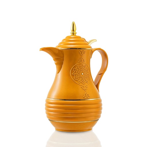 [RV-15148] قارورة قهوة أرتيفيرا مفرغه من الهواء سعة 1.0 لتر مع غطاء بزر ضغط، برتقالي