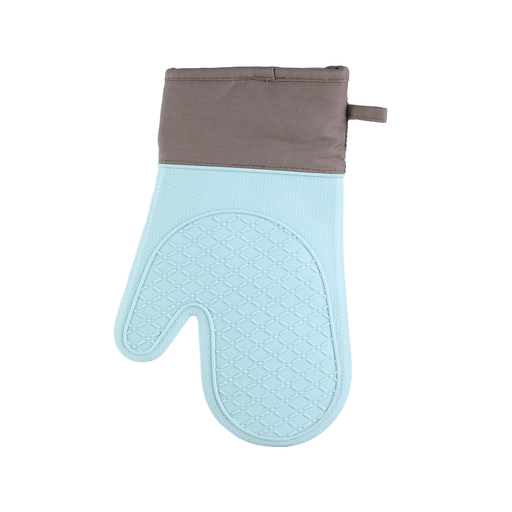 [01-231] Vague Silicone Oven Glove Blue & Grey 29 cm x 18 cm