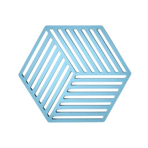 [01-258] حصيرة دائرية من السيليكون غير معزولة 15.8x13.6 سم لون أزرق