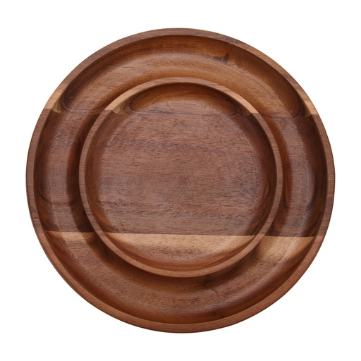[01-310] Vague Round Wooden Fruit Tray 28 cm / 11"