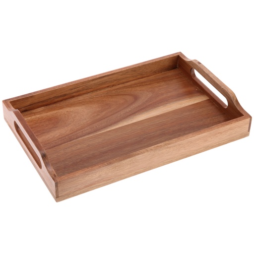 [01-320] Vague Rectangular Wooden Tray with Handles 40 cm