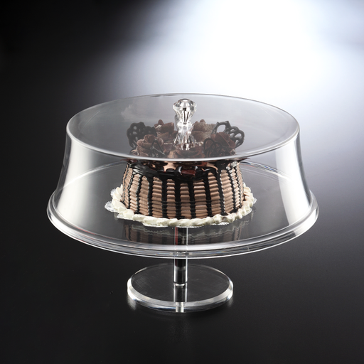 [02-150] Vague Acrylic Round Cake Stand with Cover 35 cm