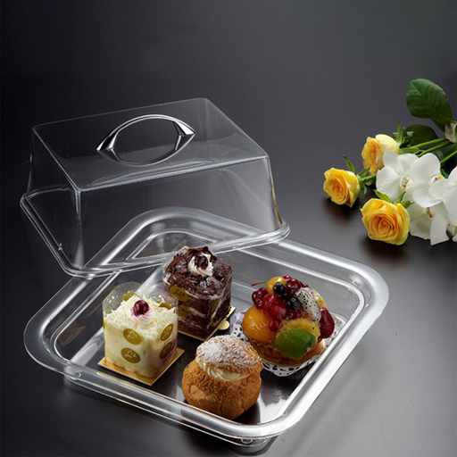 [02-170] Vague Acrylic Cake Box Square 40 cm