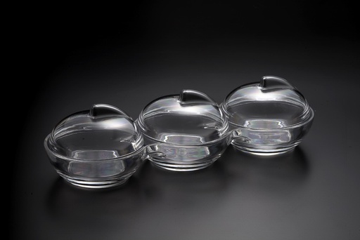 [02-343] Vague Acrylic Candy Bowls Set with Silver Cover