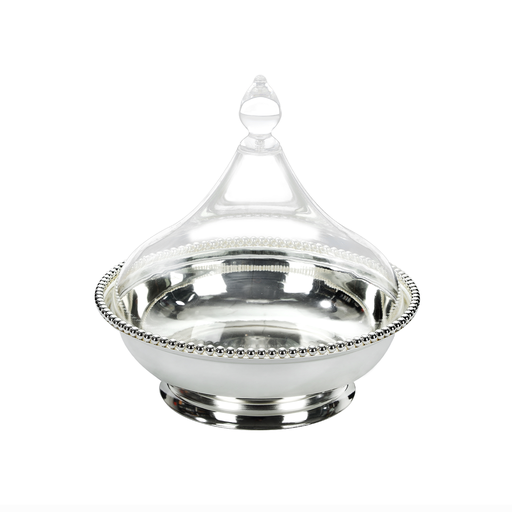 [02-432] Vague Silver Steel Dates Bowl Set 27 cm