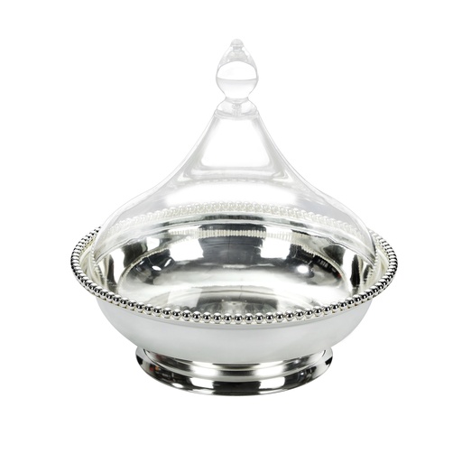[02-433-U8] Vague Silver Steel Dates Bowl Set 19.5 cm