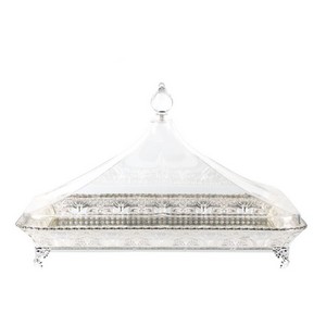 [02-493] Vague Silver Rectangular Classic Steel Cake Server 42.5 cm