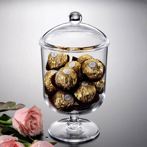 [02-629] علبة أكريلك للحلوى مربعة حجم صغير - لون شفاف