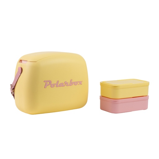 [PB-9350] Polarbox 6 Liters Summer Pop Cooler Bag with 2 Containers Amarillo - Rosa Pop / 9350