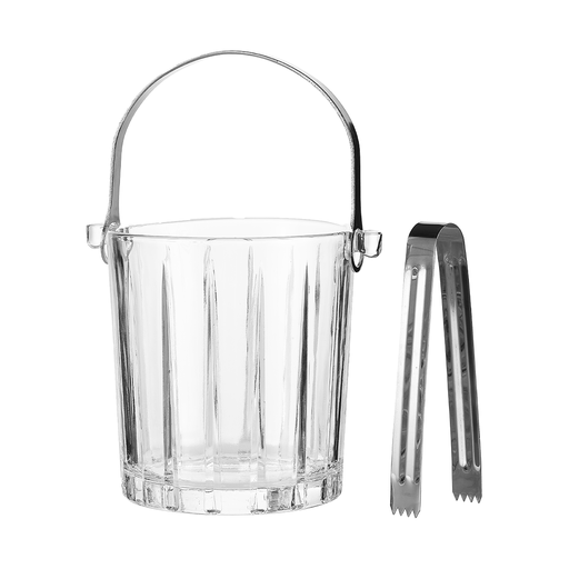 [DG-078] Deli Glass Ice Bucket 980 ml with SS Tong / TBT001G/L1
