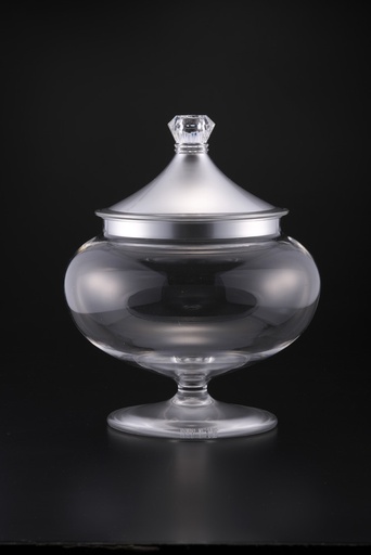 [02-793] Vague Acrylic Crown Candy Box Large Silver