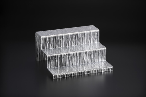 [02-832] Vague Acrylic Display Dessert Set Bark M Silver Taiwan