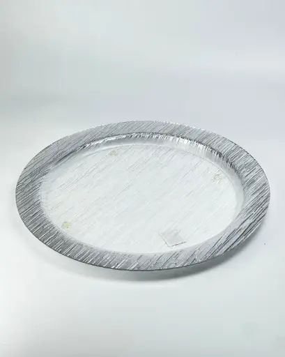 [02-847S] Vague Round Acrylic Serving Plate Bark Design 40 cm Taiwan