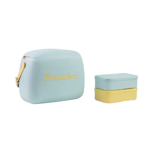 [PB-9468] Polarbox 6 Liters Summer Pop Cooler Bag with 2 Containers Sky blue - Yellow / 9468