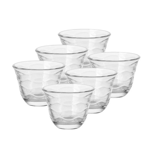 [04-652] Glass 6 Pcs Cawa Cup Set 60 ml - Swirl Design