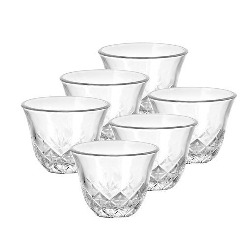 [04-654] Glass 6 Pcs Cawa Cup Set 60 ml - Frost Design