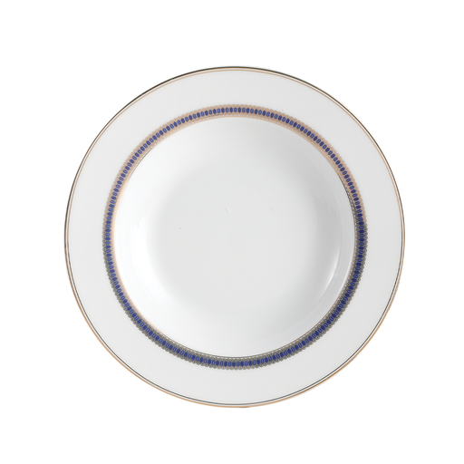 [03-428] Decopor 8.5" Soup Plate Midnight Gold Design
